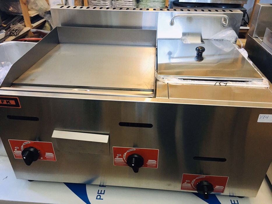 Скара плоча газова с фритюрник 2 уреда в едно