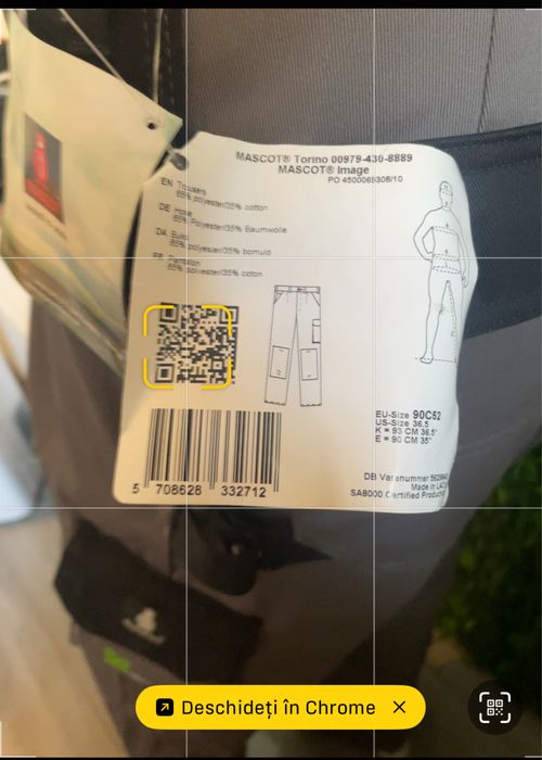 Pantaloni Mascot Torino noi cu etichetă
