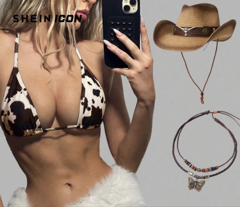 Кафяв бански две части Shein