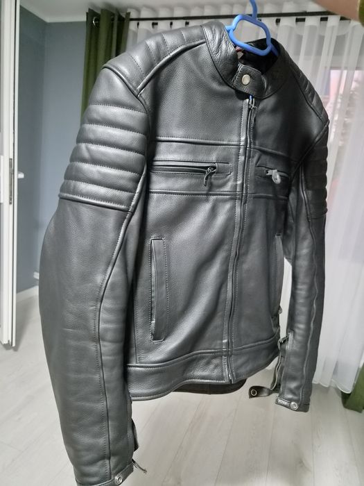 Geaca moto SM din piele, cu protectii certificate, marimea S