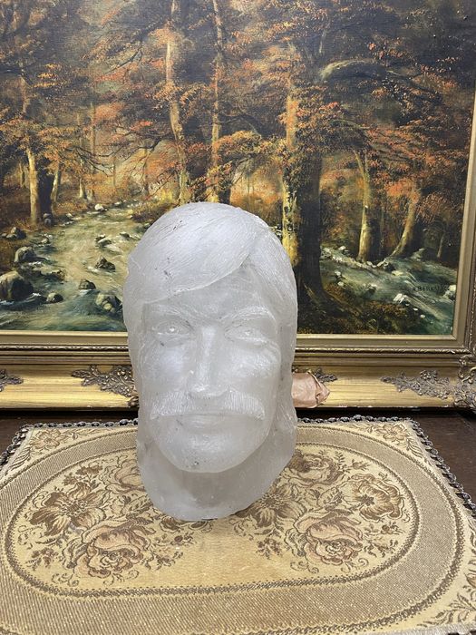 Винтидж стъклена скулптура глава мъж 1970 Германия