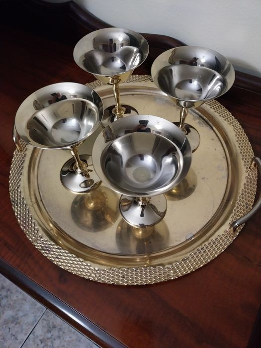 Италиански сервиз за шампанско с 24к златно покритие