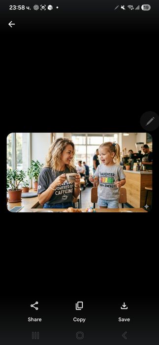 Комплект тениски за майка и дете - различни десени