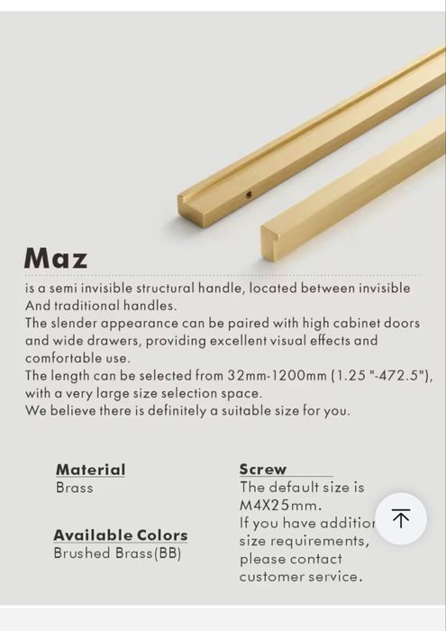 4 bucati manere dulap din otel inoxidabil auriu 100cm bucata