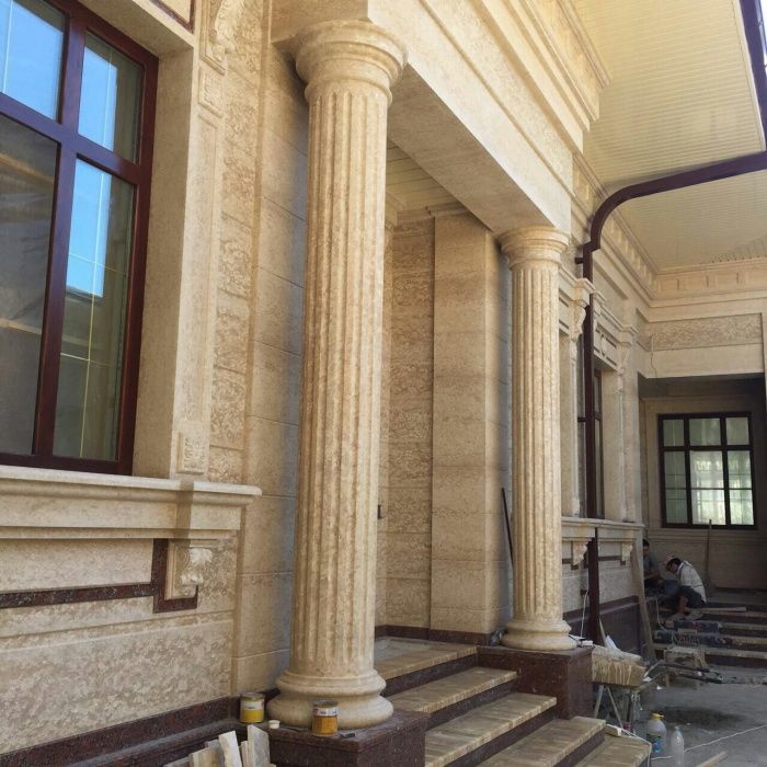 Travertin marmarino kabanchik,barcha Fasad ishlari qilamiz.Mramor kafe