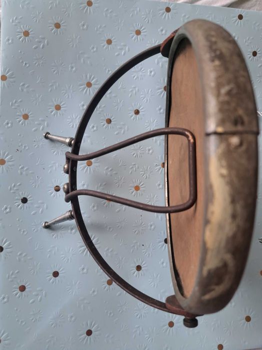 Oglindă victoriană antică din metal, oglindă pliabilă, anii 20/30.