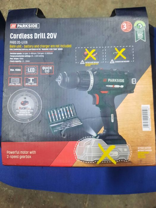 Bormasina Filetanta 20V Parkside Baterie acumulator