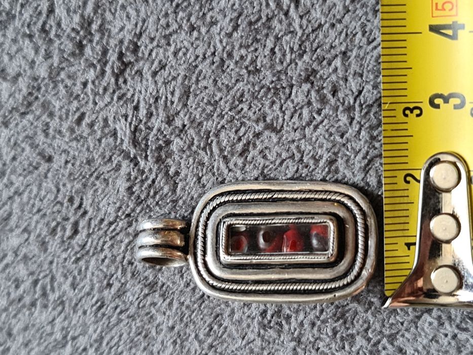 Pandantiv argint 950 masiv Mexico,jasp rosu,onix negru,deosebit