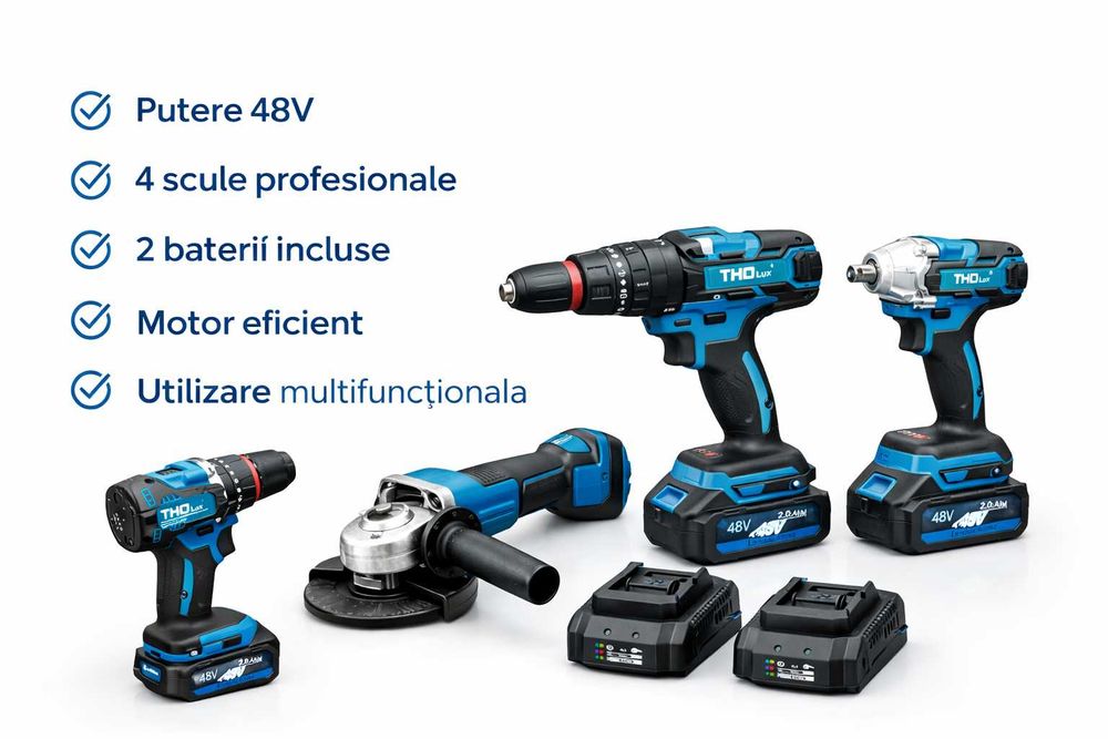 Set Scule 4 in 1 THO Lux 48V cu 2 Baterii Incluse Oradea • OLX.ro