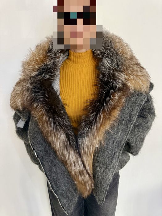 geaca bomber puf gasca,lana  si guler raton