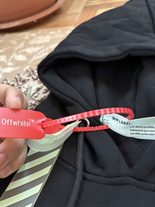 Off-White Hoodie Black White Stripes – L – Nou cu etichetă