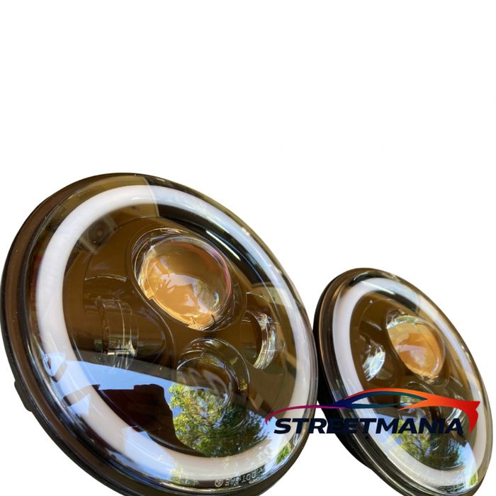 Нови LED фарове 7 инча (H4, дневни светлини + мигач) – 12V/24V