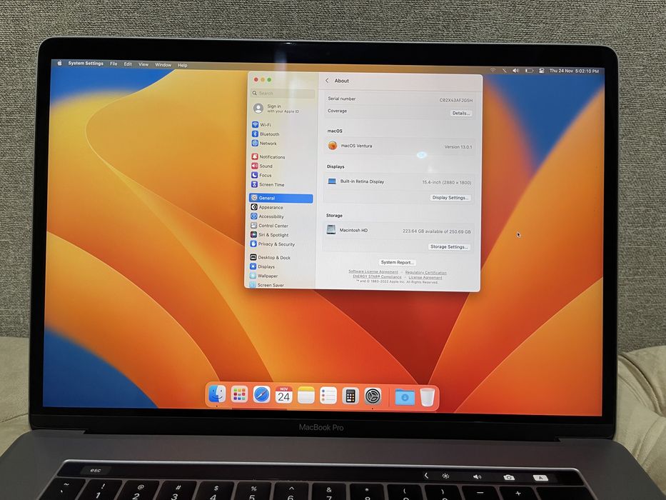 * Apple MacBook PRO 15 A1990 Late 2018 Core i7 Touch Bar из США