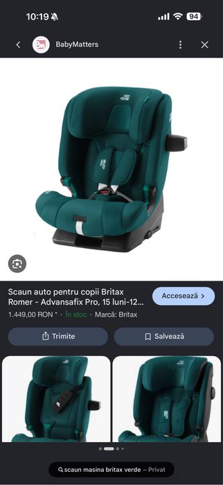 Vând set copii (pat+saltea,scaun Britax+altele)