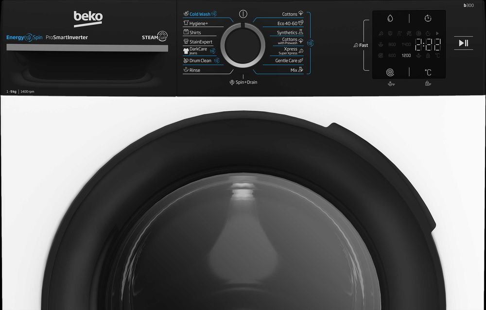 Нова инверторна пералня с пара  Beko BM3WFSU39413WBPB, 9Kg, 1400 RPM