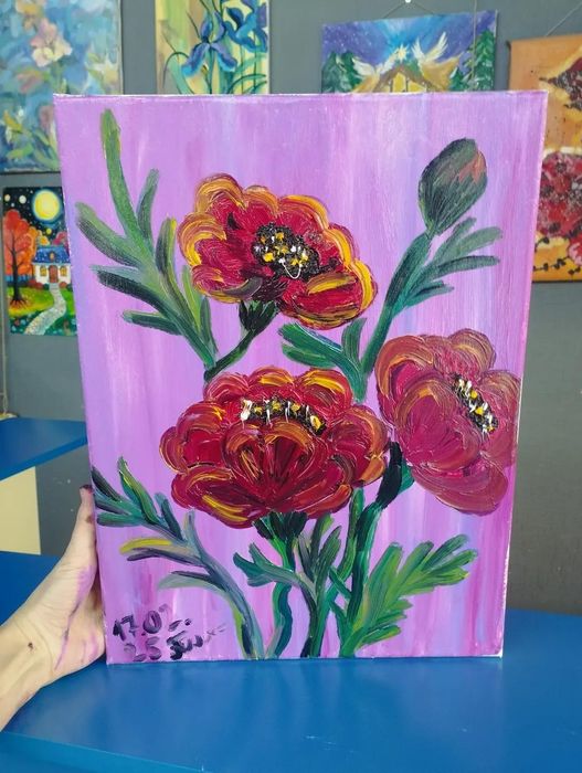 Картина маслом " маки"