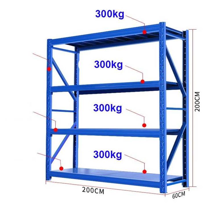 Метален стелаж с  метални рафтове
