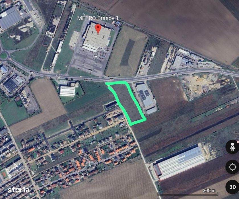 Teren 16.350 mp, Ghimbav-DN 1, vis-a-vis Metro, pretabil comercial!