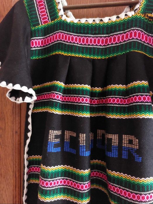 Rochie spectaculoasa etno manuala, amestec lana, marimea S-M-L