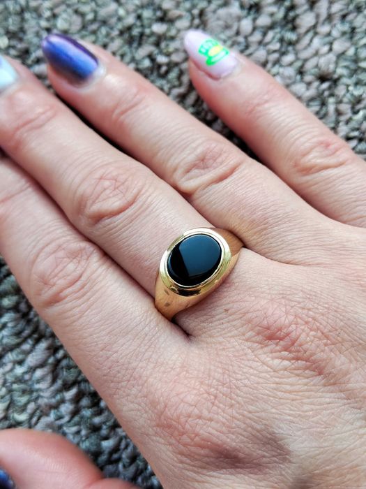 Inel Aur 14K Cu Onix Natural Unicat Milan ghiul aur degetu mic