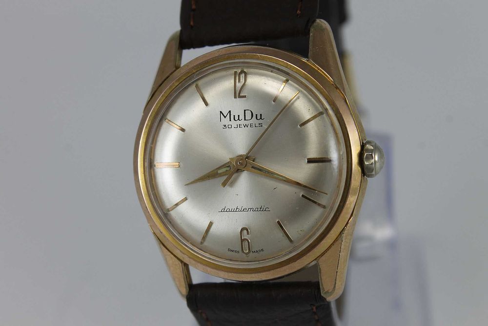 MuDu Doublematic SuperAutomatic Рядък Швейцарски Позлатен Часовник