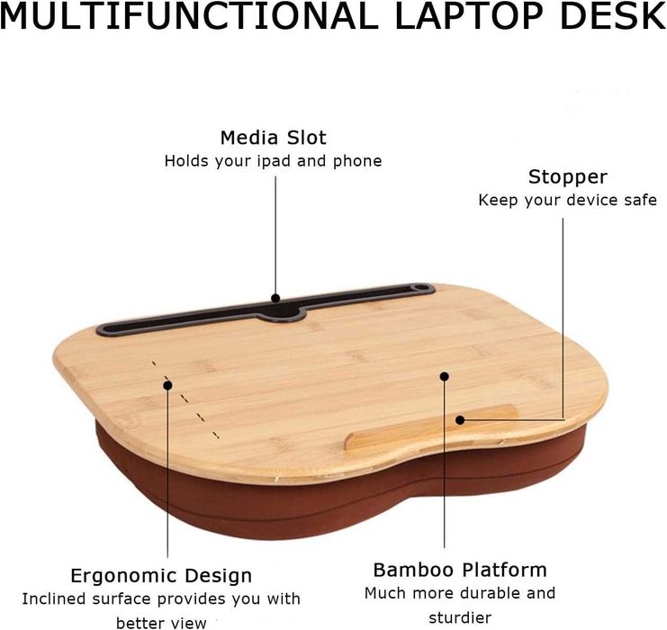 Masa portabila pentru laptop cu perna Suport pentru telefon