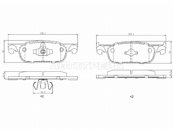 Колодки тормозные передние Dacia Logan