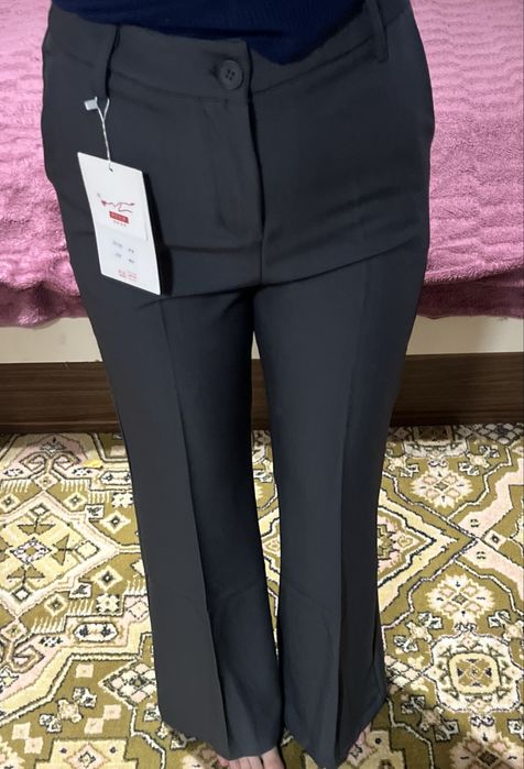 Серый брюки класстиские XL