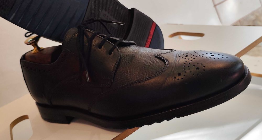 Pantofi derby 42 brogue premium LLOYD piele naturala moale albastru