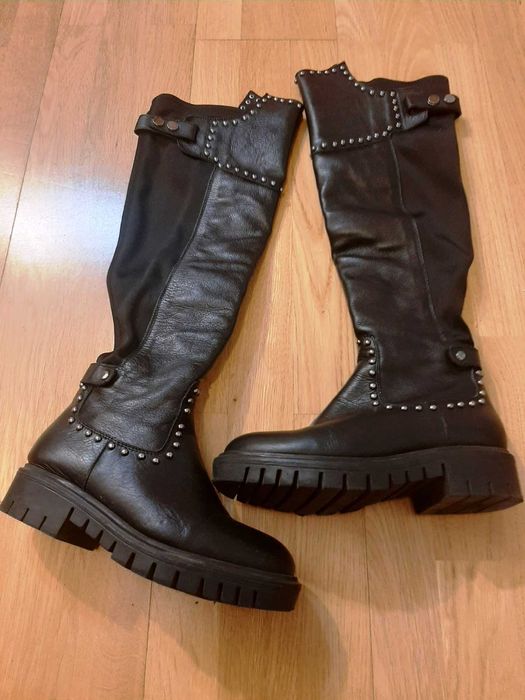 Дамски ботуши/чизми от естествена кожа №36, нови - супер цена!
