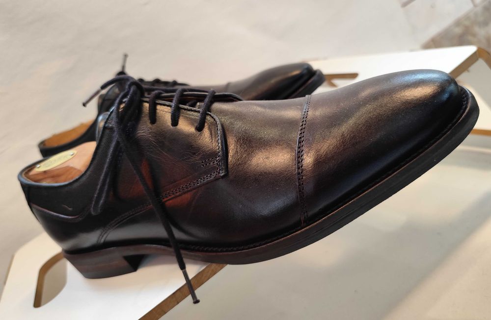 Pantofi cap toe 44 premium Oliver Jacob NOI piele naturala moale maro