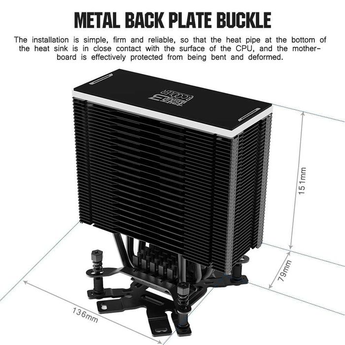 Cooler CPU PCCOOLER CPS RZ820 BK Dual Tower 290W TDP 8 Heatpipes PWM 2200RPM ARGB Intel LGA 1851 1700 AMD AM5 High-End Cooling Silent Premium Black