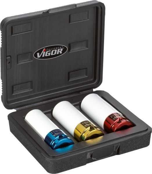 SET Tubulare de impact cu protectie set 17, 19, 21mm 1/2" VIGOR V2522