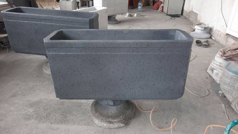 Бетондан ясалган гул туваклар, кашпо, вазон, мусор урно, бордюрлар