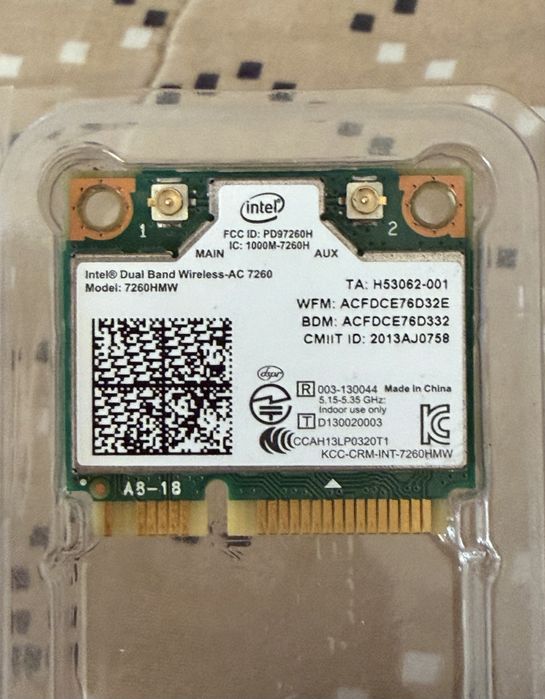 Placa de retea, Intel Wireless 7260ac 7260hmw 2.4 5G 867 Mb Bluetooth 4.0 Mini Pcie Laptop
