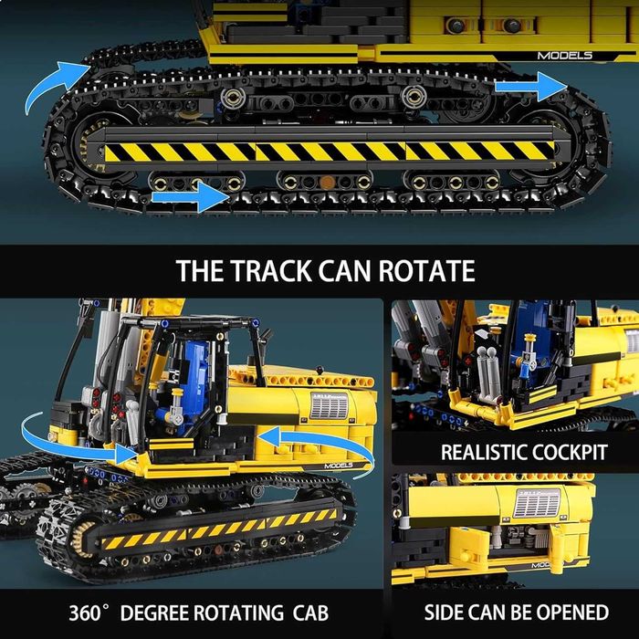 Set constructie, excavator, jucarie tip lego technic, Mould King