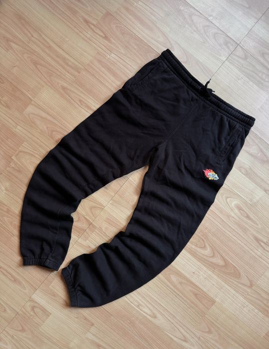 Pantaloni pants sweats joggers tapered Vans flame black cotton