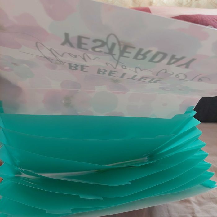 Servieta documente 8 compartimente cu elastic  multicolor 33/3/24,5