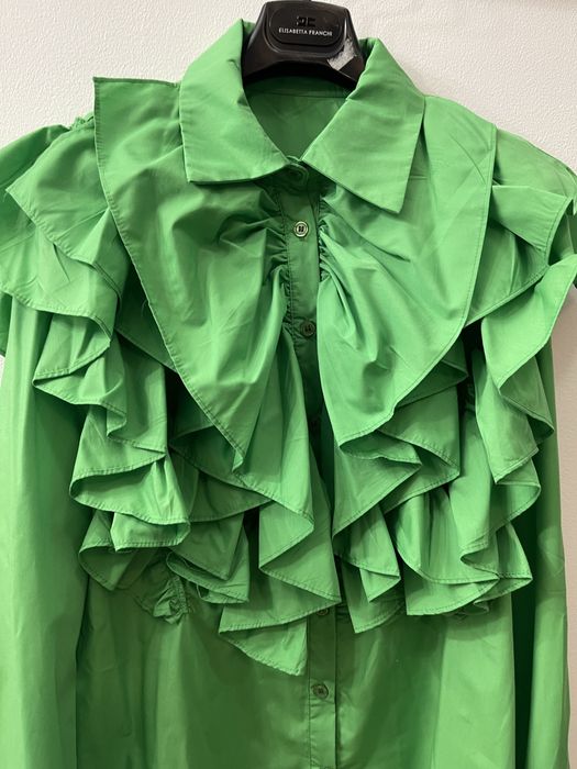 Camasa verde cu volane