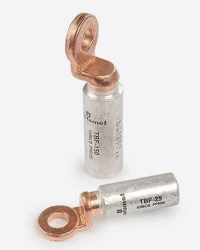 Биметална кабелна обувка, биметални кабелни обувки, различни размери