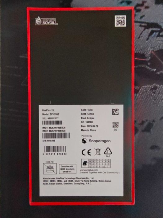 OnePlus 13, 16GB, 512GB storage