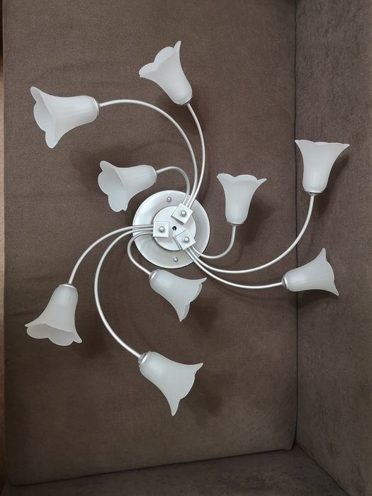Lustră, candelabru 9becuri,argintiu gri
