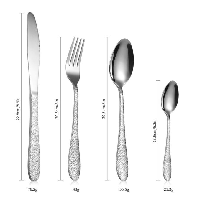 Set 24 tacamuri piese din inox in cutie aurie eleganta  NOU