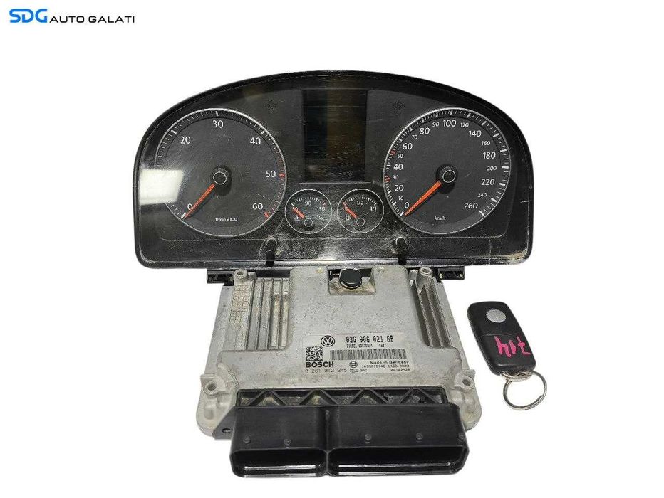 Kit Pornire ECU Calculator Motor Bosch Volkswagen Touran 2.0 TDI BMM 2003 - 2010 Cod 03G906021GB 0281012945 1T0920872F [LS0172] [LS0173]
