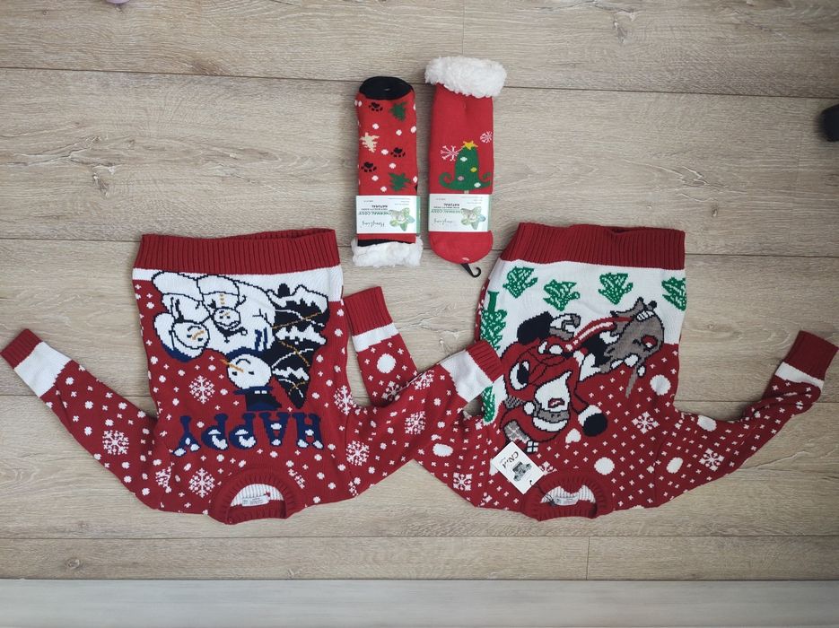 Нови Коледни пуловери и чорапи 2-3, 5-6 години