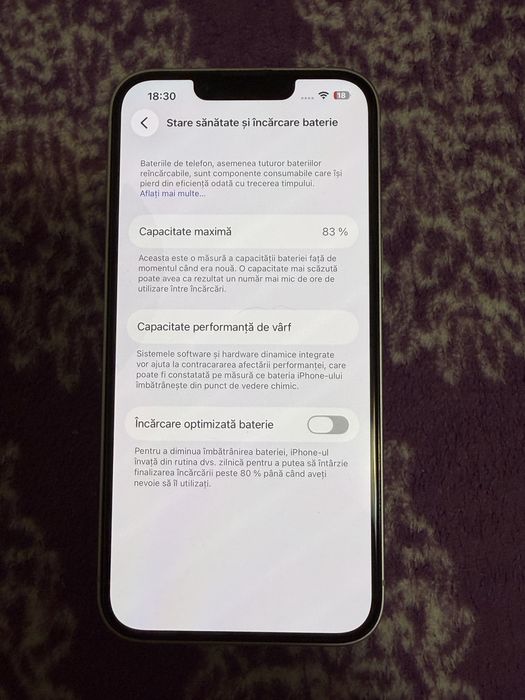 Iphone 14 purple 256GB 83% sanatate baterie