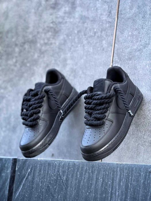 Adidasi Nike AirForce 1 Rope Laces Full Black