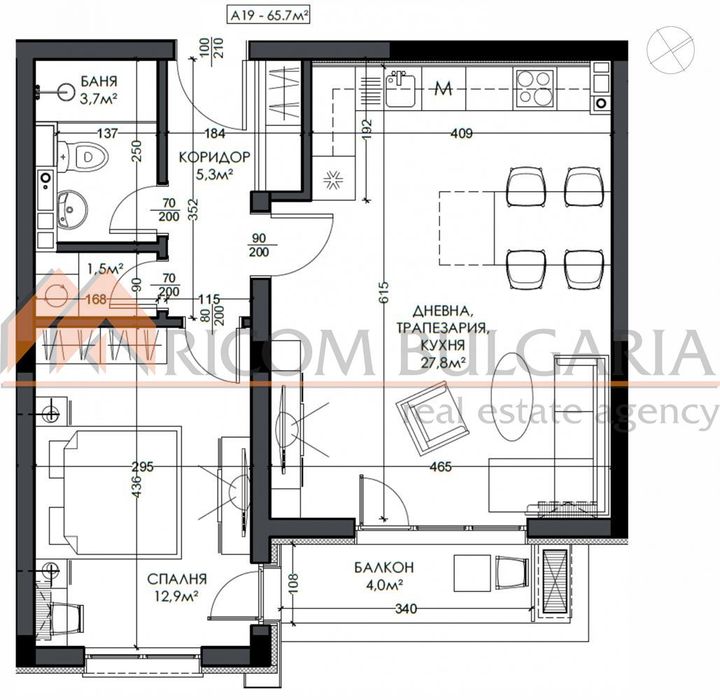 2-стаен в Варна-Виница площ 78