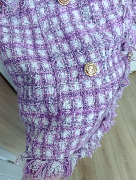 Нова  с етикет! Разкошна лилава рокля букле