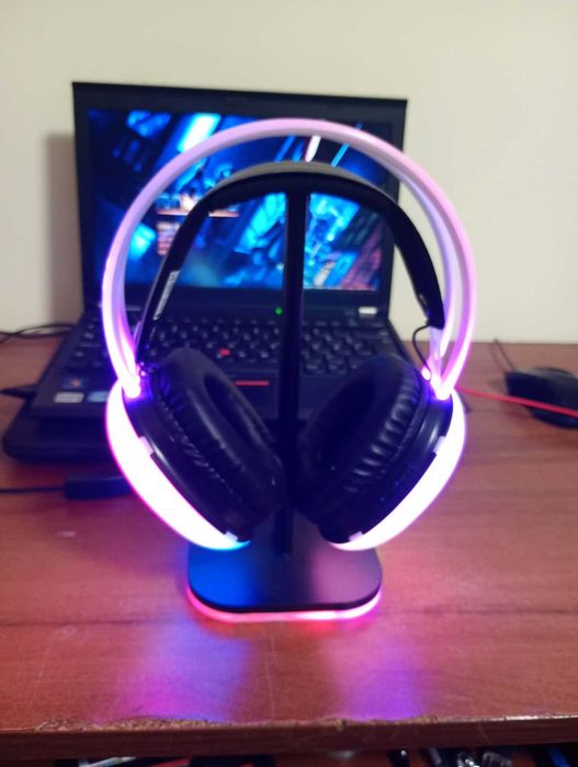 Геймърски без жични слушалки RGB светлини